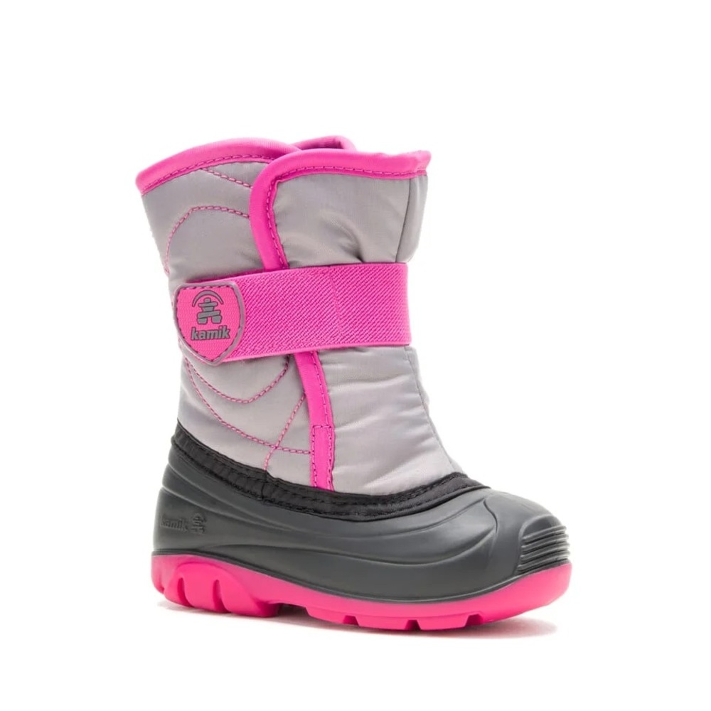 Size 9 Toddler Kamik Kids Boots in Gray and Pink
